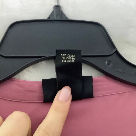 Lane Bryant Silk Blouse Women 26/28 Long Sleeve Flowy Button Front High Low - Picture 6 of 7